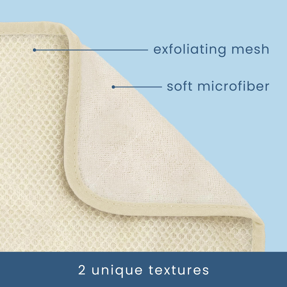 S&T INC exfoliating washcloth dual body side close-up for efficient cleansing.