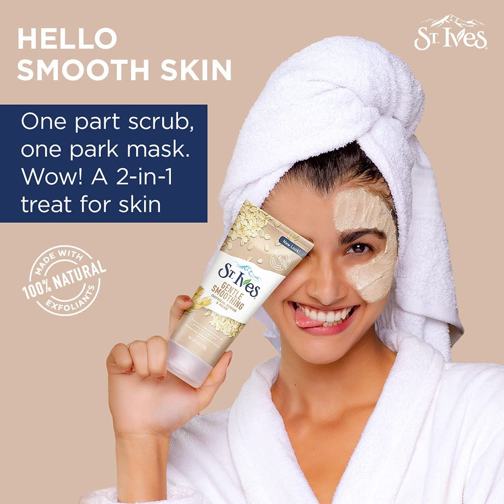 St. Ives aplicación mascarilla, rostro preparado para nutrirse.