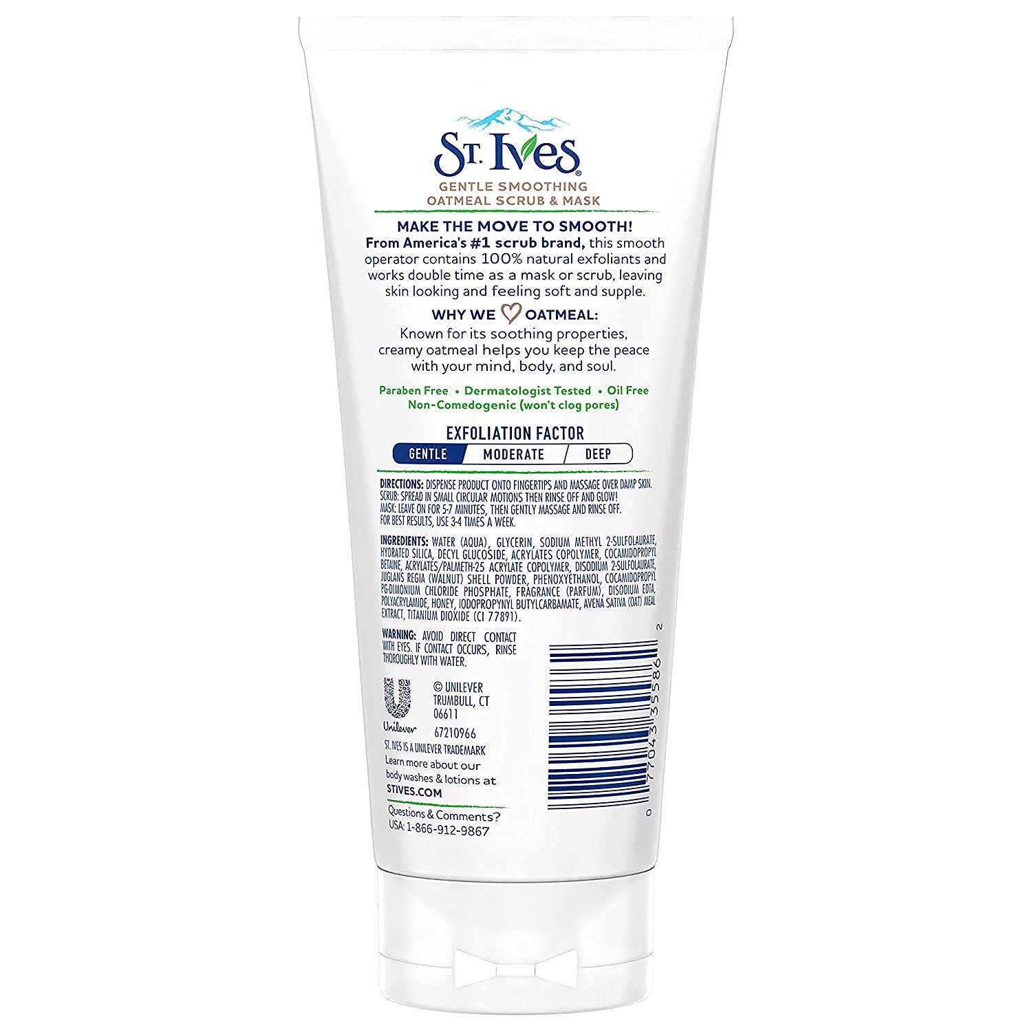 St. Ives avena polvo, primer plano para exfoliación suave.