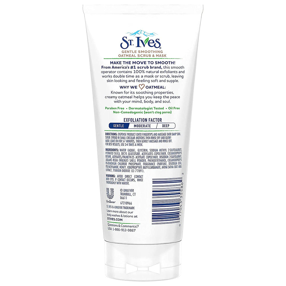 St. Ives avena polvo, primer plano para exfoliación suave.
