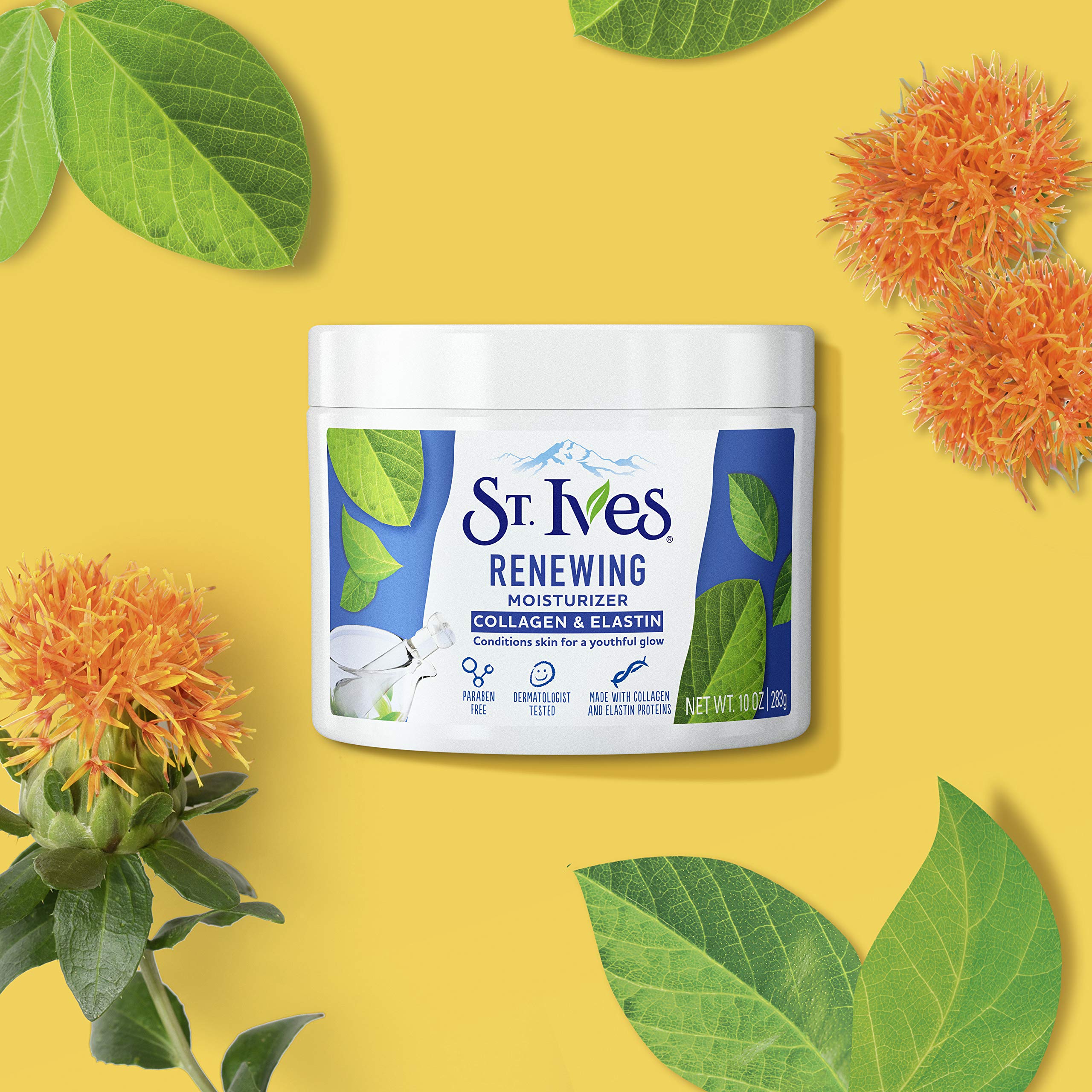 St. Ives bottle application illustration hints effortless daily use.