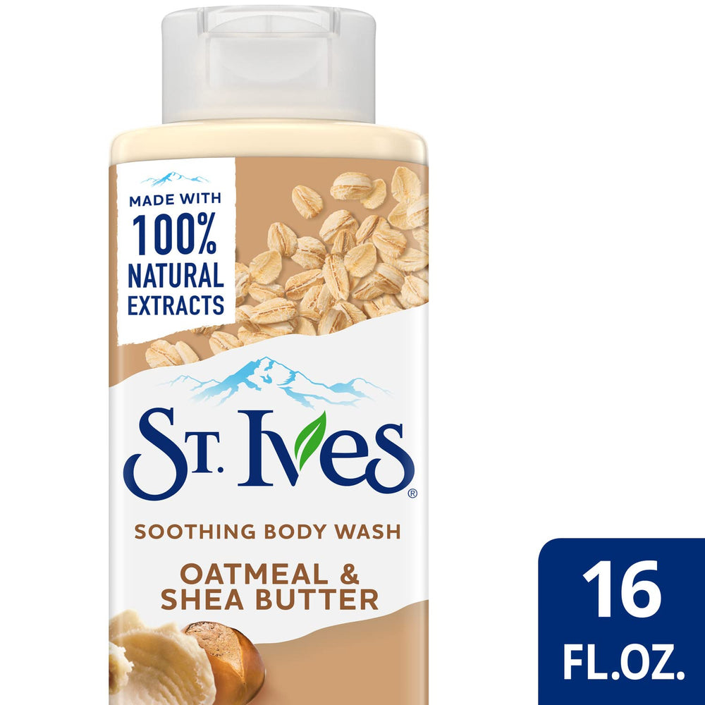 St. Ives cruelty-free bottle highlighting recycled plastic packaging.