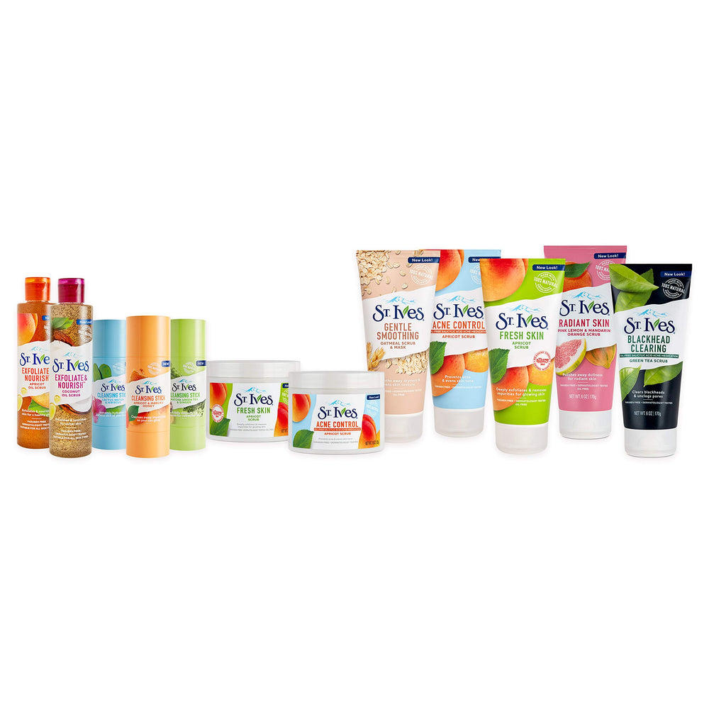 St. Ives Dermatologist-tested label on packaging emphasizing trusted skincare.