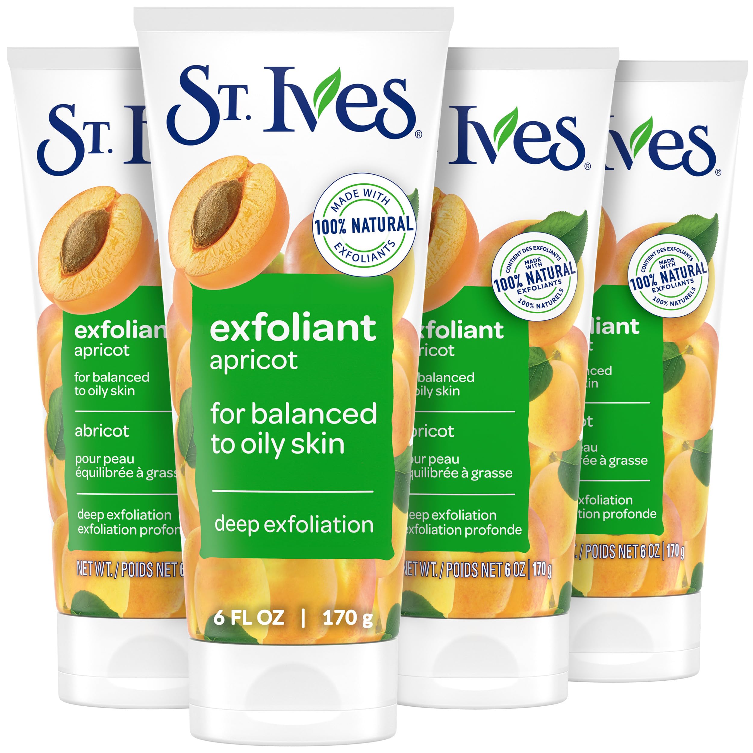 St. Ives exfoliante facial albaricoque, exfoliación suave para una piel limpia y luminosa