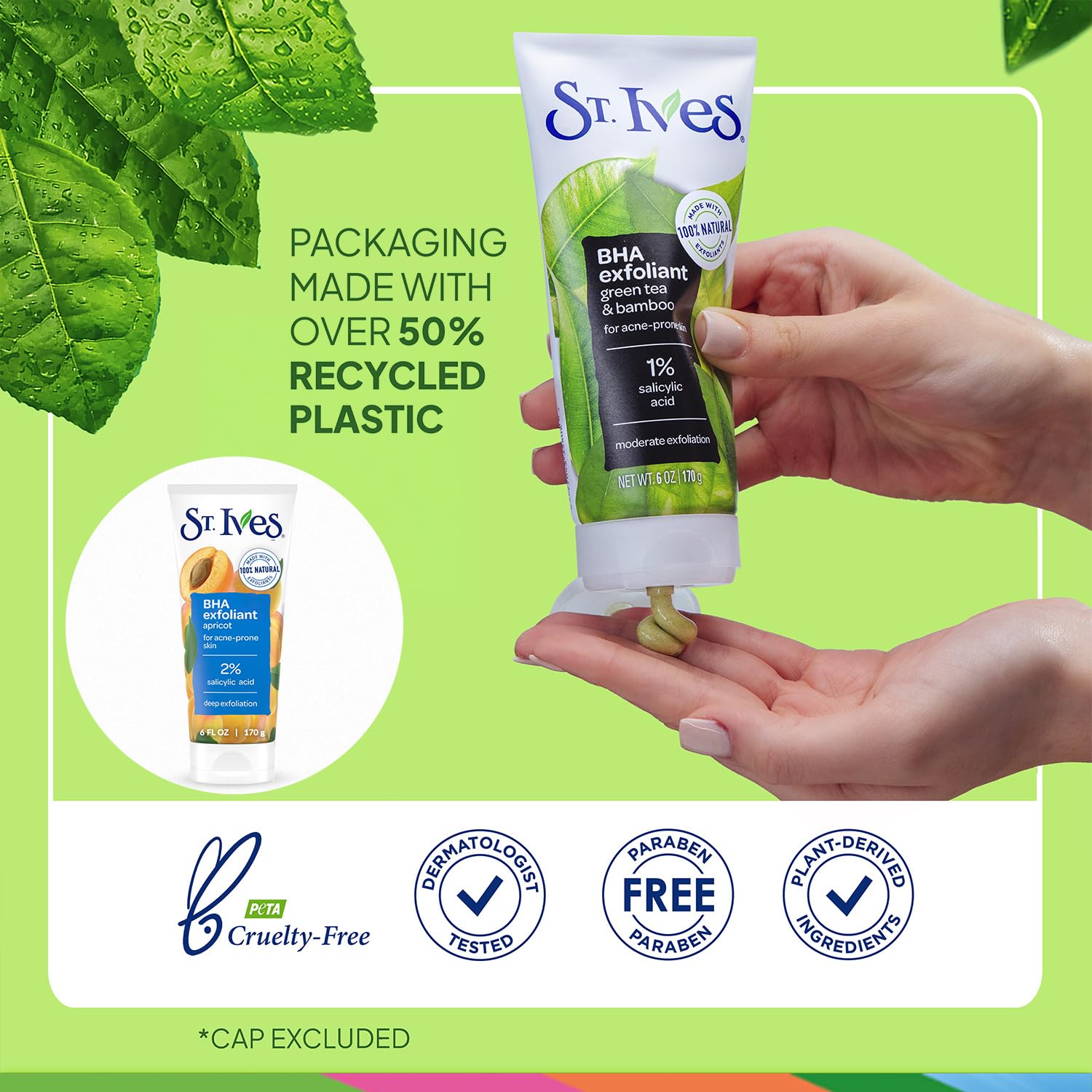 Exfoliante facial St. Ives para piel normal a grasa: control del brillo suave.
