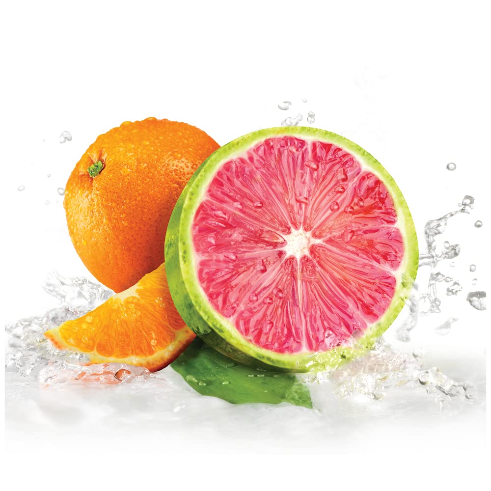 St. Ives Exfoliante Rosa Limón Naranja, frasco colorido que sugiere brillo natural de la piel.