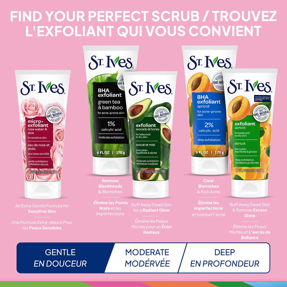 St. Ives exfoliantes faciales para piel seca y sensible