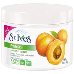St. Ives Fresh Skin Invigorating Apricot Scrub 2-pack box back shows value and double supply