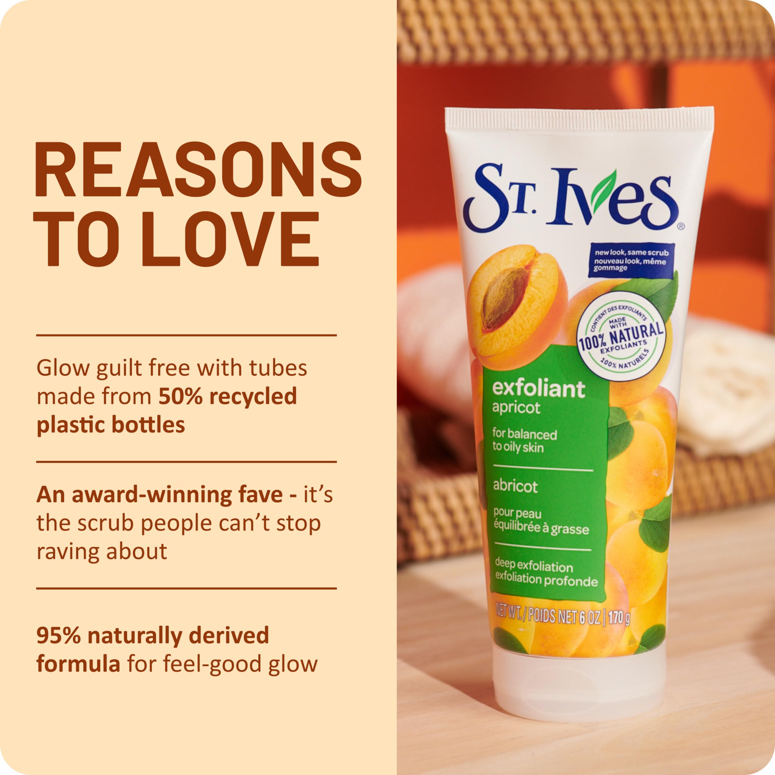 Ingrediente natural cascara de nuez en St. Ives para exfoliación suave
