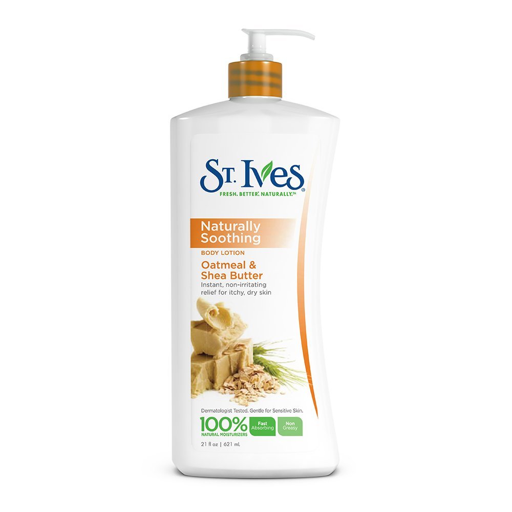 St. Ives crema corporal con avena y karité para piel suave.