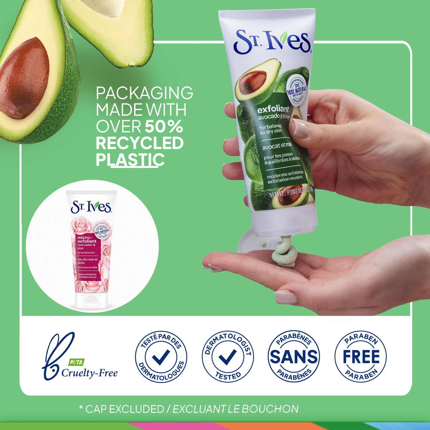 St. Ives pack exfoliantes duo aguacate y rosa