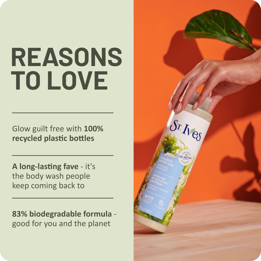 Piel suave tras la ducha con St. Ives exfoliante.