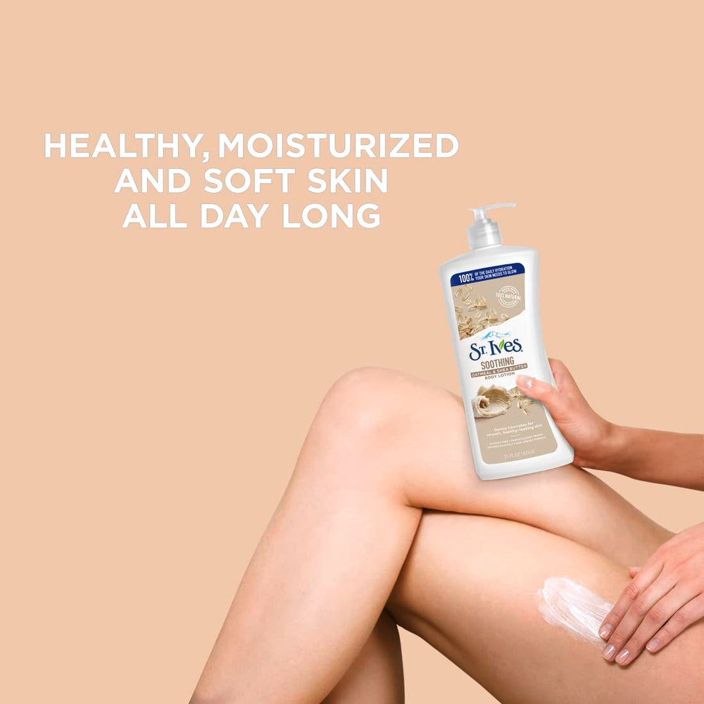 St. Ives pump dispensing action for mess-free daily moisturization.