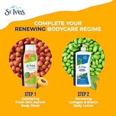 St. Ives Renewing Collagen & Elastin lotion ingredients highlight coconut and soybean oils.