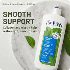 St. Ives Renewing Lotion label close-up highlighting natural moisturizers.