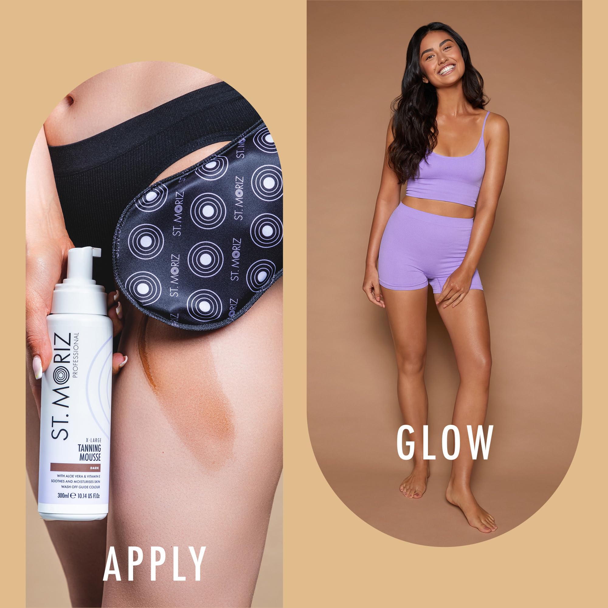 Guante reutilizable para aplicar bronceado con acabado profesional y natural.
