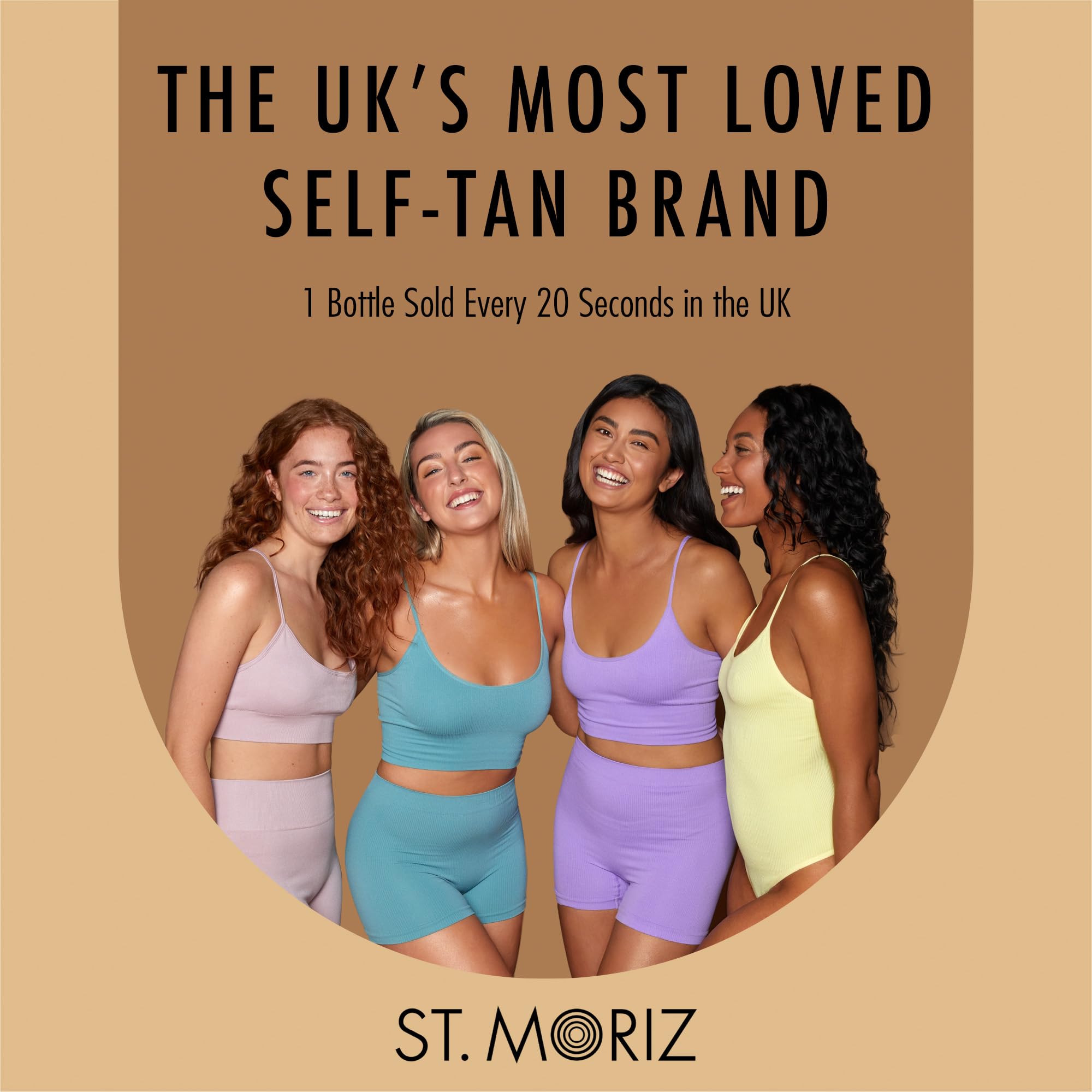 ST. MORIZ Pro 1 Hour Fast Tanner mousse finished tan appears natural bronze.