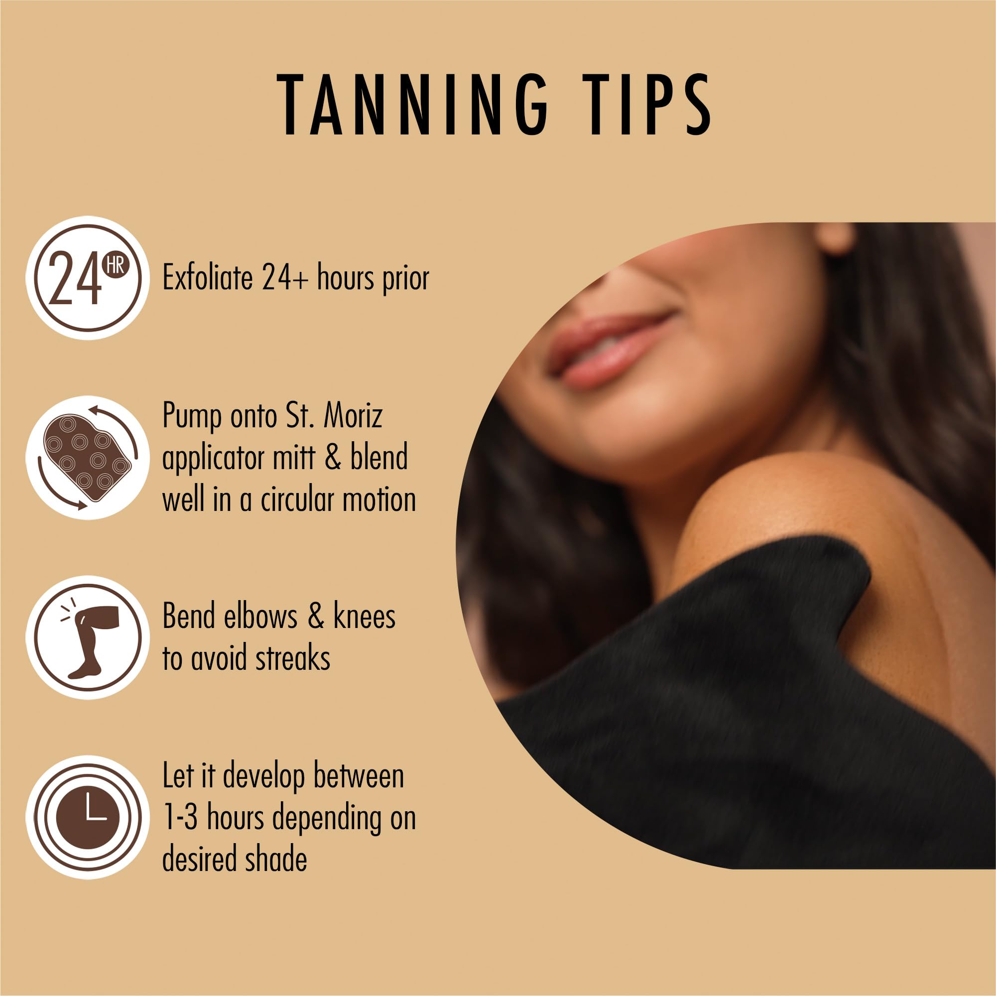 ST. MORIZ Pro 1 Hour Fast Tanner mousse hydration from Aloe Vera and Vitamin E.