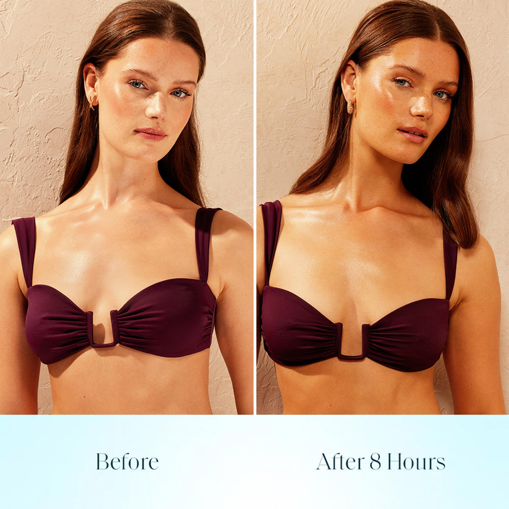 St. Tropez Mousse with mitt ensures even, streak-free application for flawless results.