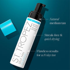 St. Tropez Classic Mousse packaging highlights vegan, cruelty-free formula for guilt-free tanning.