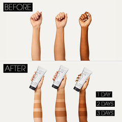 Lotion in hand demonstrating daily skincare routine for glow