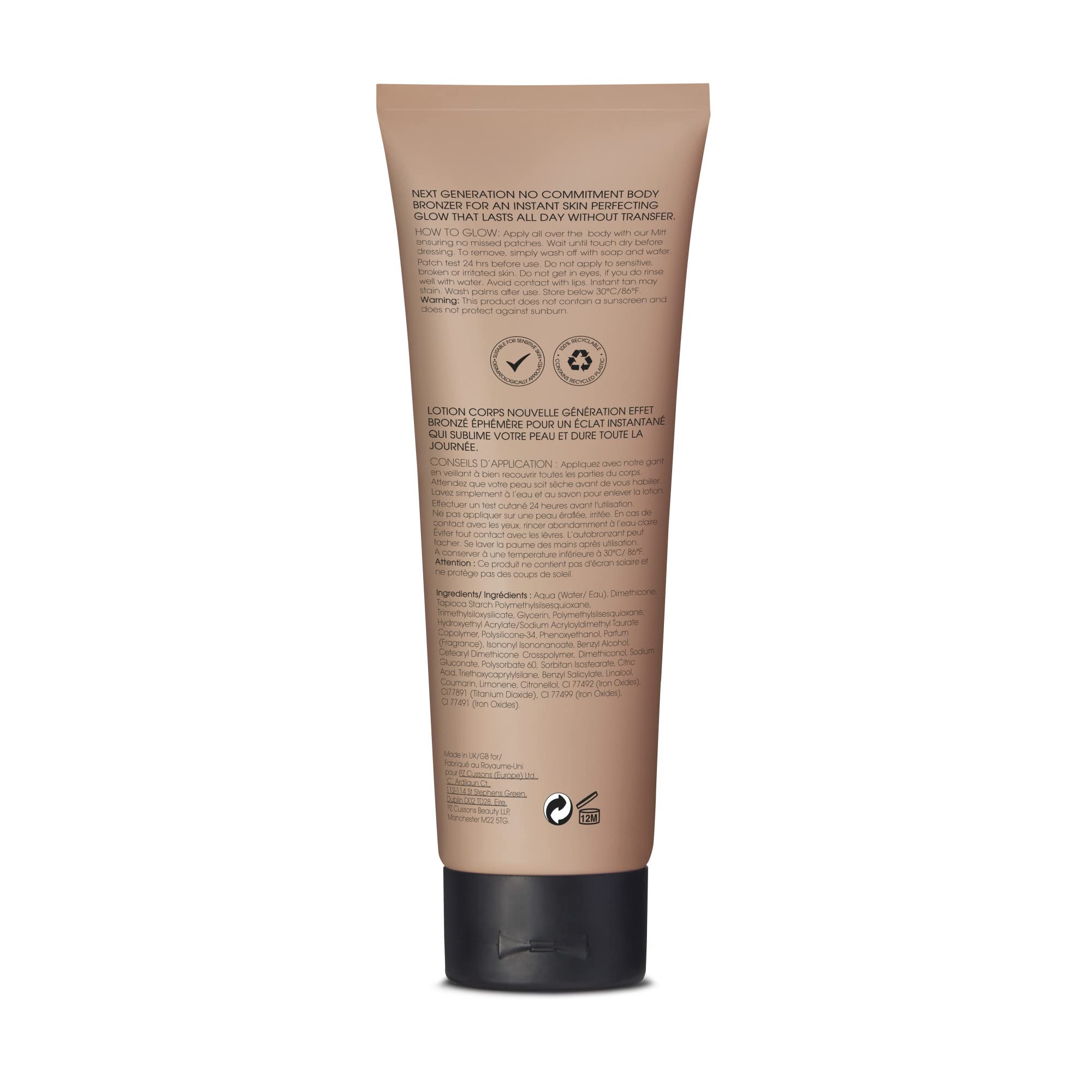 St.Tropez Instant Glow with mitt demonstrates easy, streak-free application.
