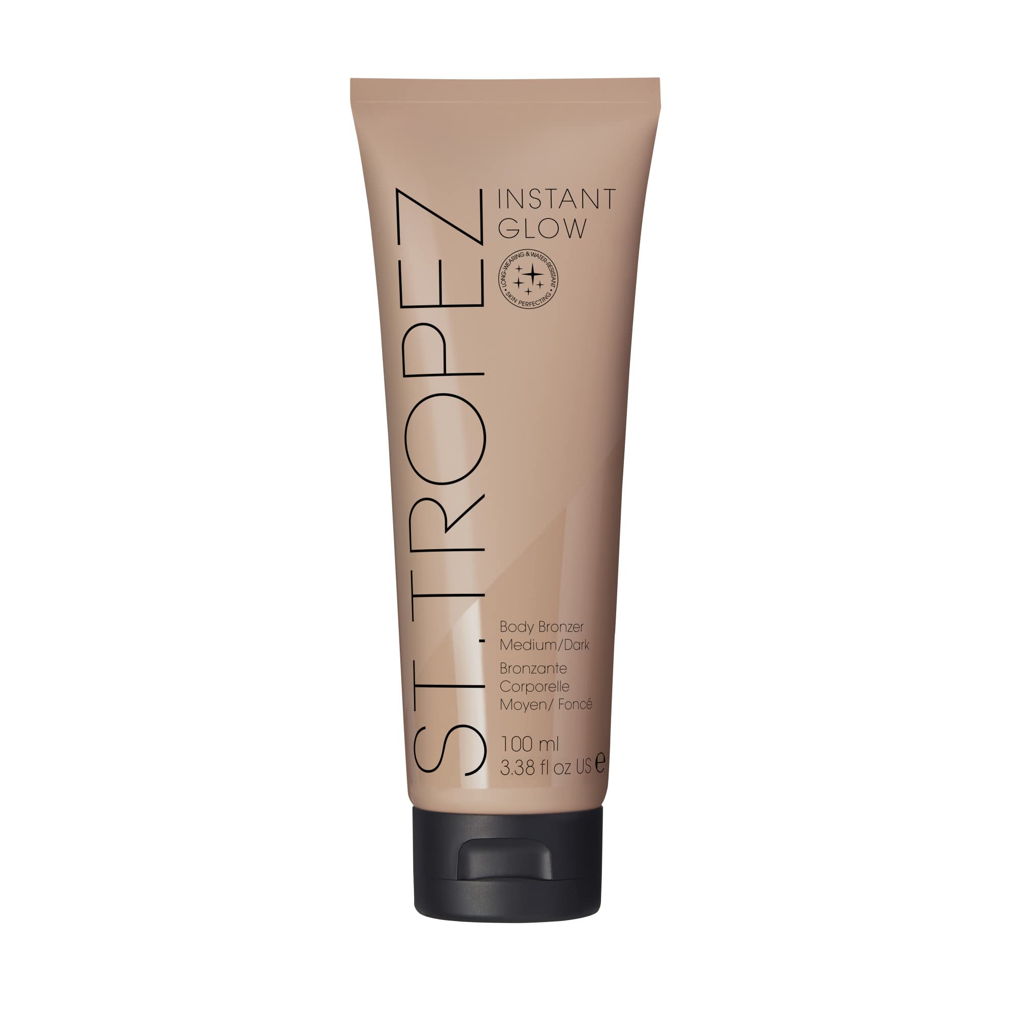 St.Tropez Instant Glow Bronzer bottle for a smudge-proof, all-day tan.