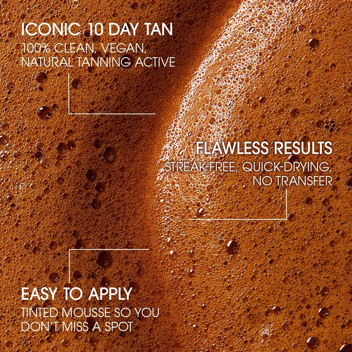 Bronzing mousse in mini size delivers a natural, medium-golden tan.
