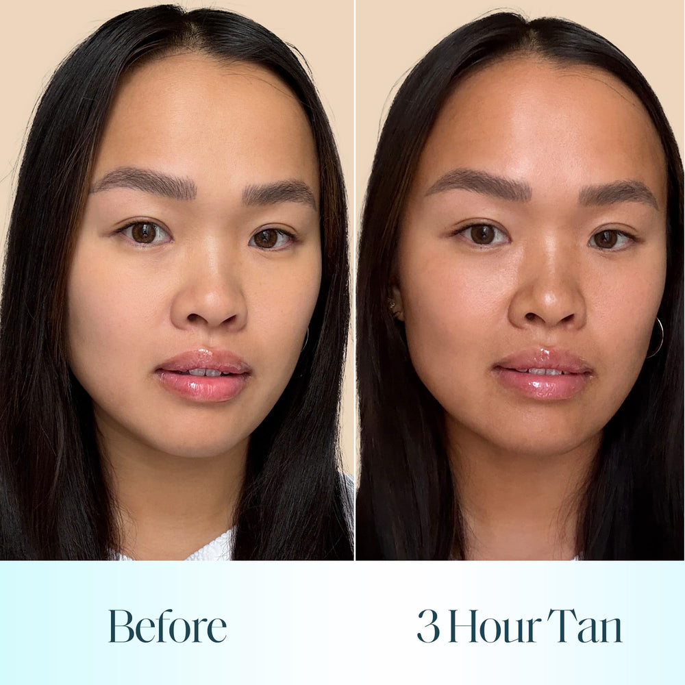 St.Tropez Sunlit Skin glow visible on bare skin after application