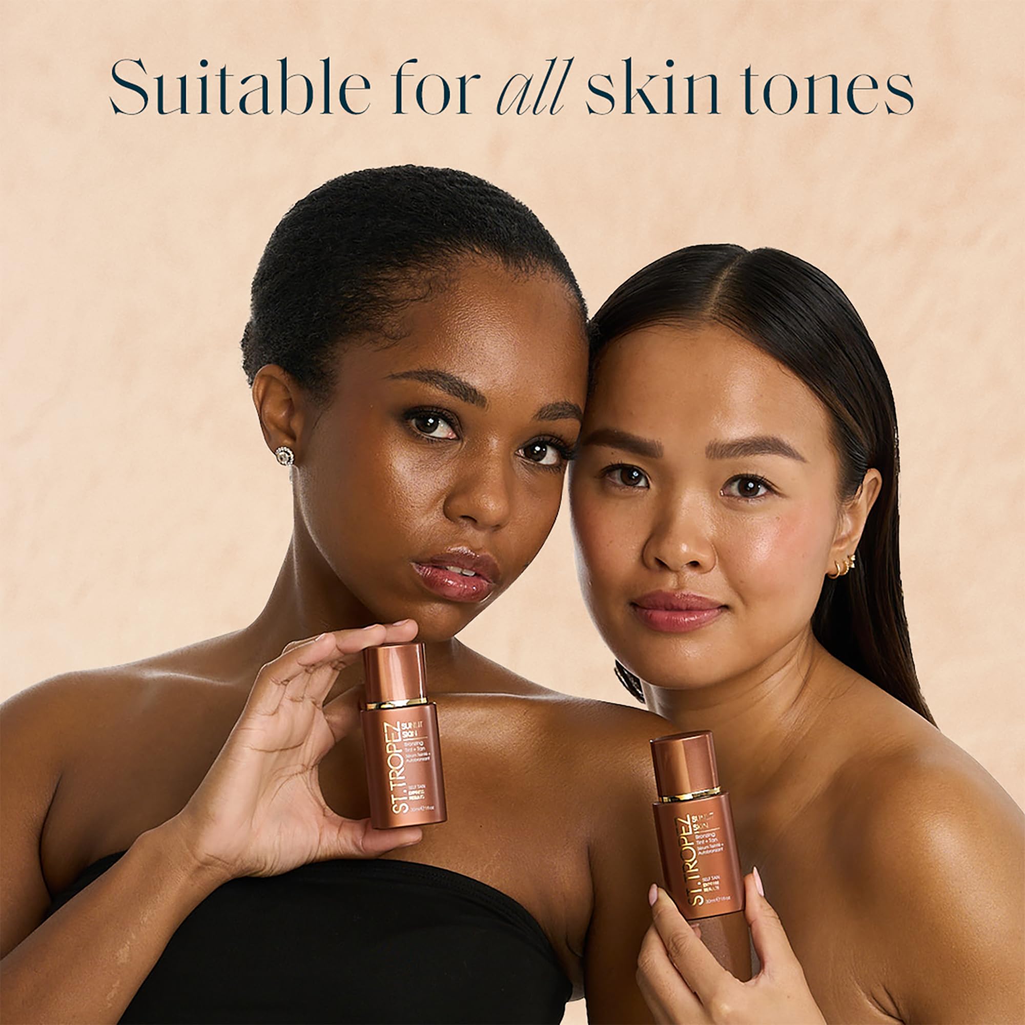 St.Tropez Sunlit Skin bronzing effect shown in natural light diffusion