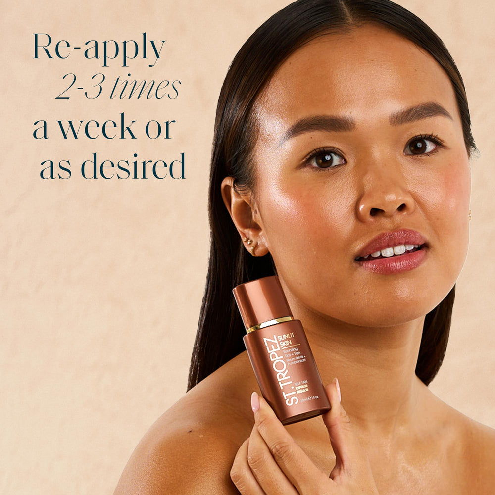 St.Tropez Sunlit Skin used as under-makeup base for seamless finish