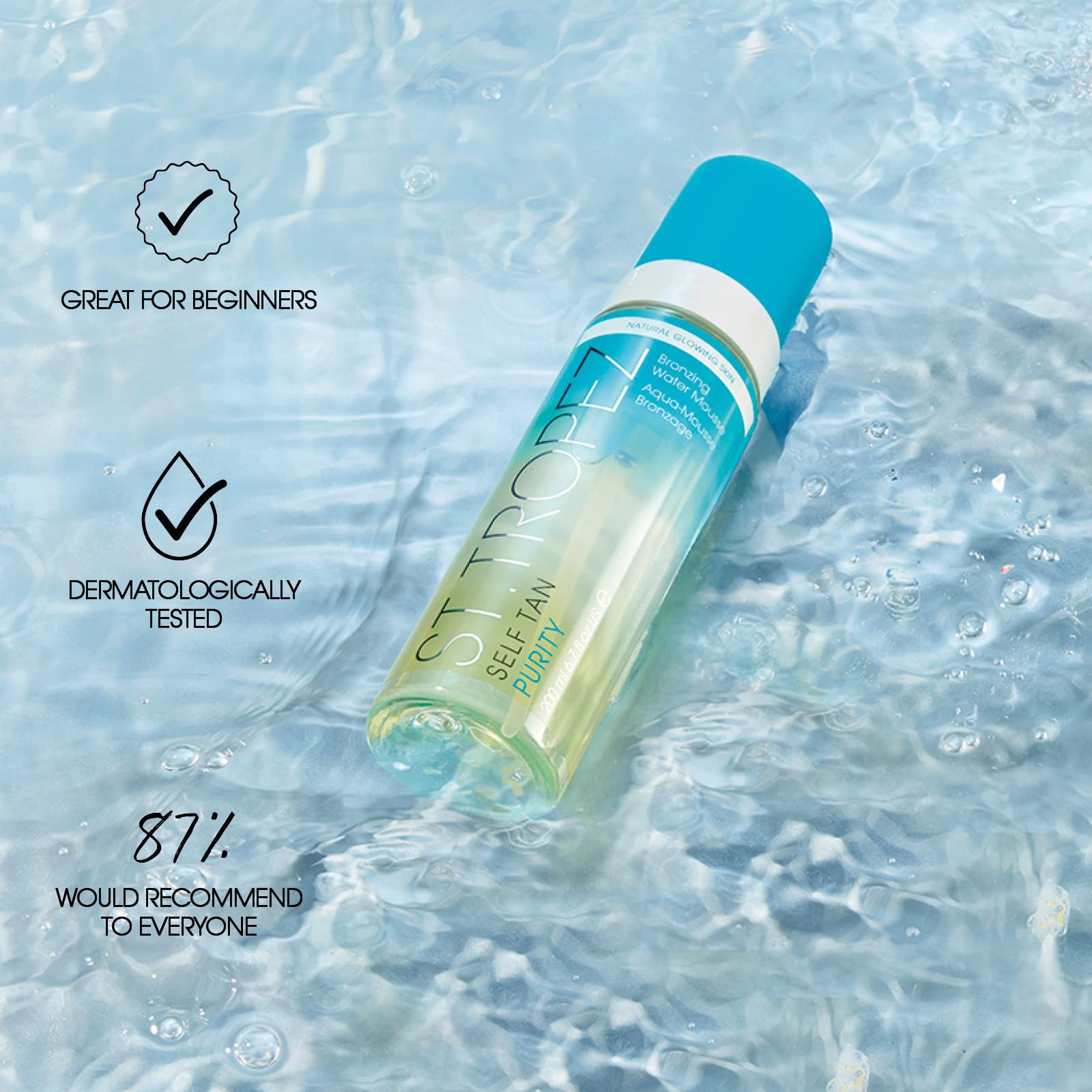 Tropical scent enhances the tanning experience with a pleasant bronze glow.