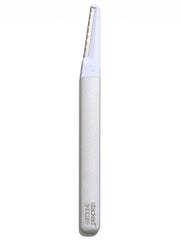 StackedSkincare dermaplaning tool with replaceable blades for gentle peach fuzz removal.