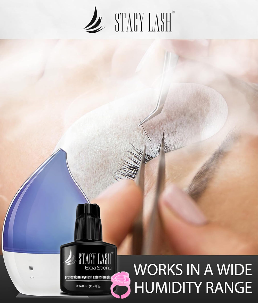 Professional lash artist applying STACY LASH classic lashes with strong bond
