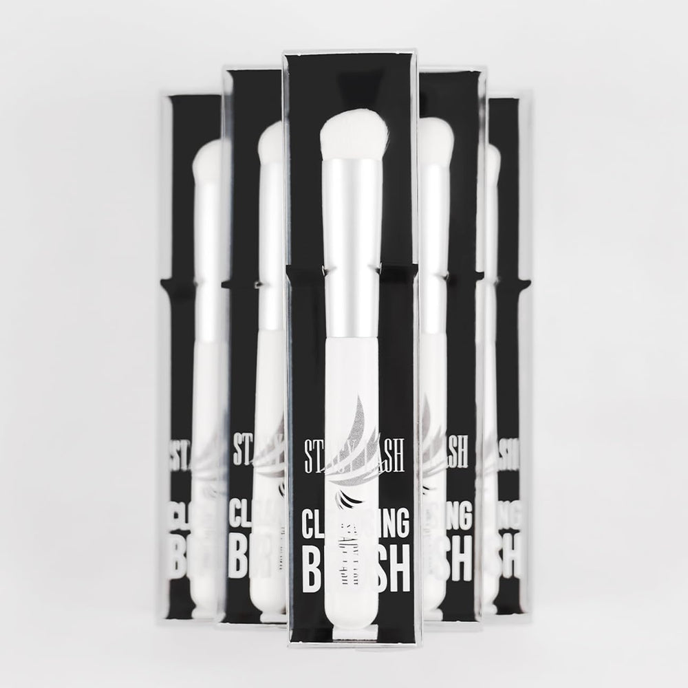 STACY LASH compact travel-friendly eyelash brush, ideal for on-the-go lash care.