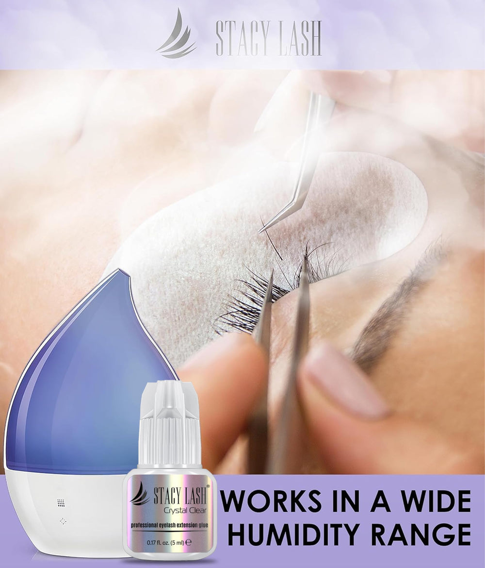 STACY LASH Crystal Clear glue offers up to eight weeks of retention in controlled tests.