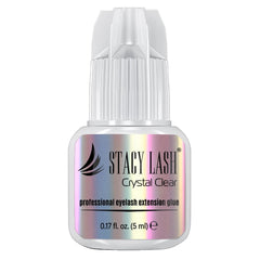 STACY LASH Crystal Clear eyelash glue bottle for semi-permanent extensions with a precise bond.