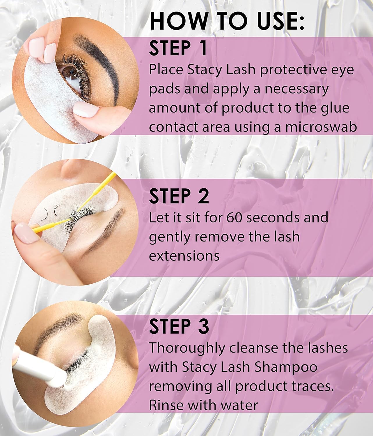STACY LASH eye-safety focus during lash removal process