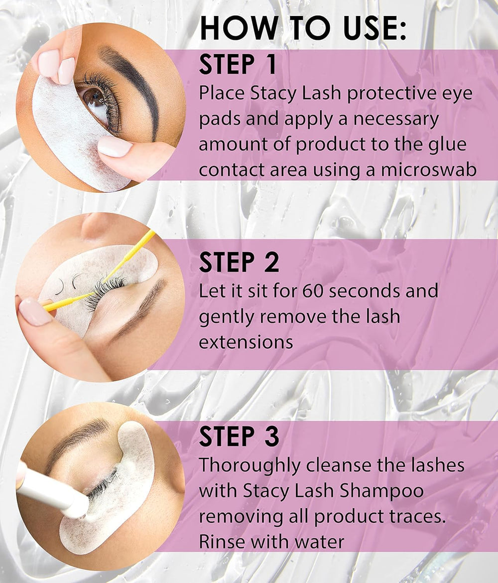 STACY LASH eye-safety focus during lash removal process