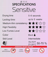 STACY LASH fast-drying glue sets in 5-6 seconds