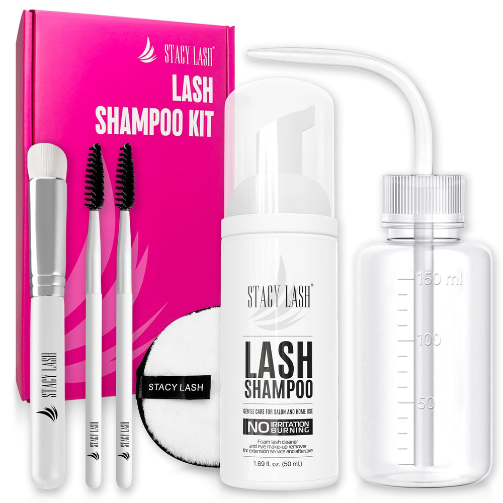 Champú STACY LASH para pestañas y extensiones, botella de limpieza suave
