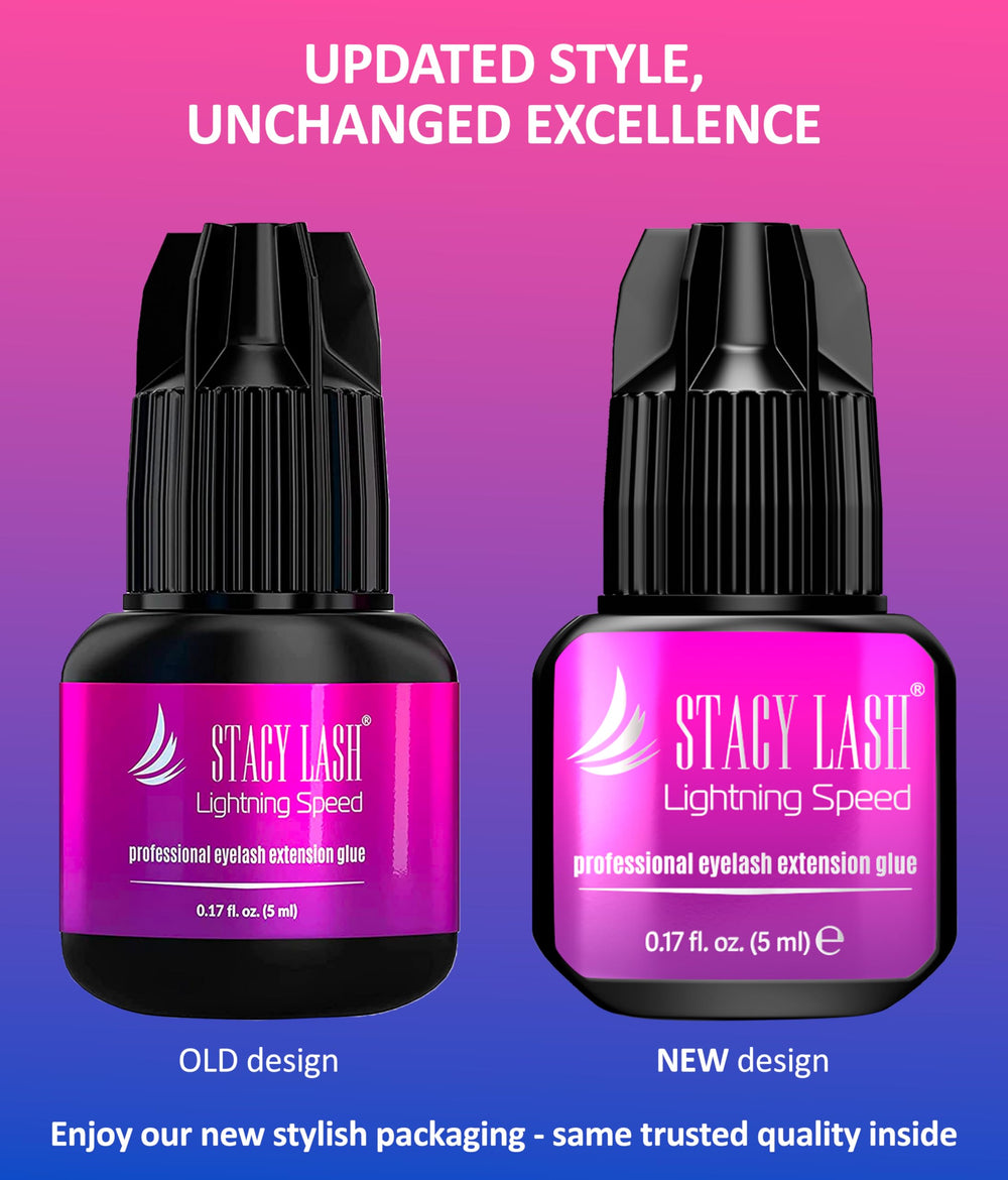 STACY LASH adhesive shows low fumes for comfortable salon use