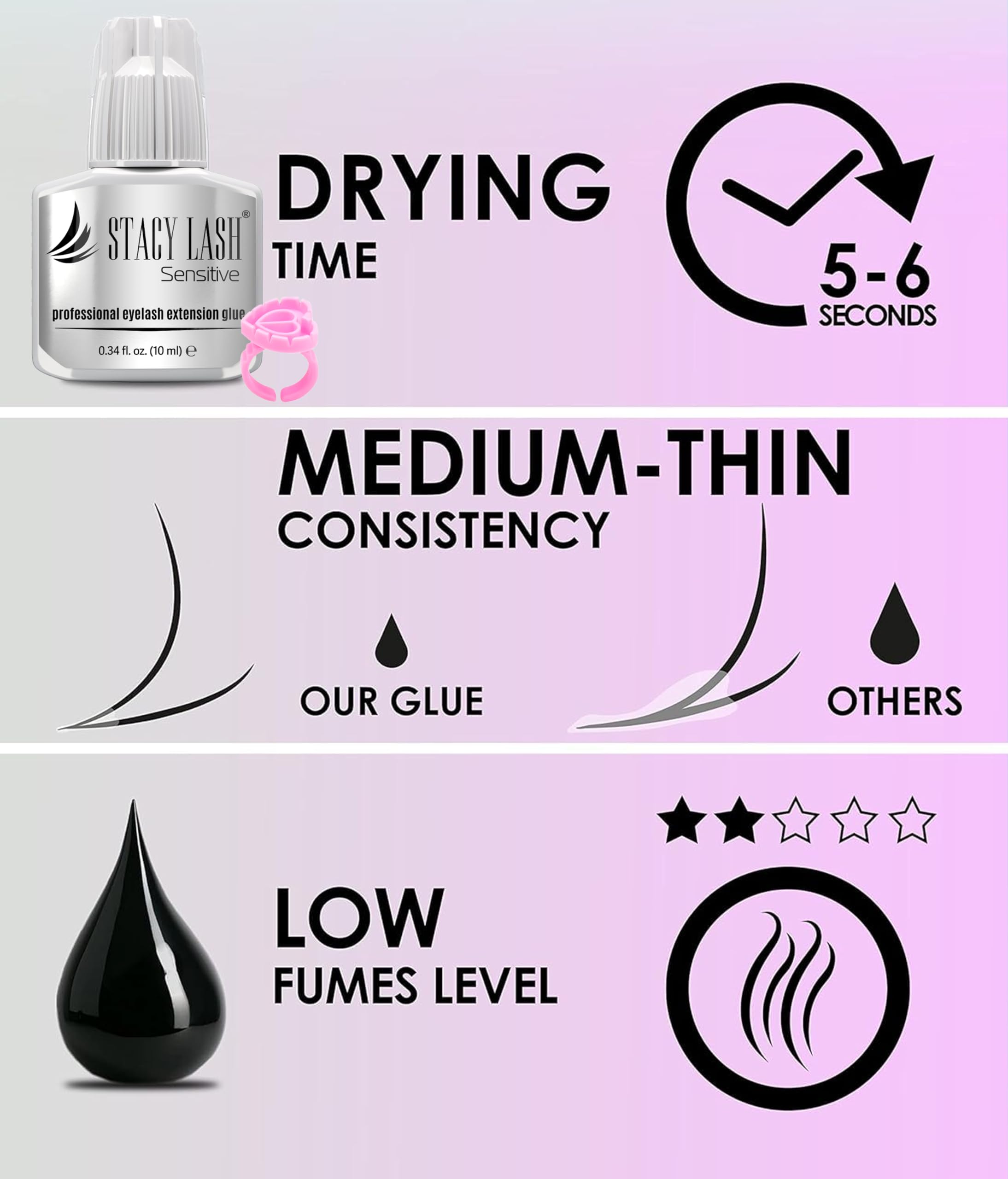 STACY LASH long-retention formula supports weeks of wear