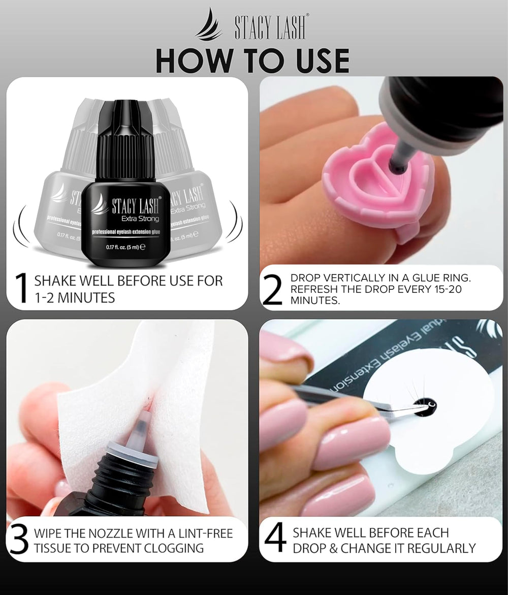 STACY LASH professional-use adhesive designed for salon-grade results.