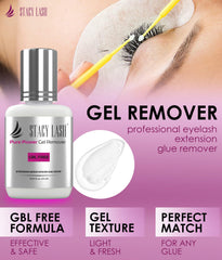 STACY LASH remover gel dispense illustrating precise, minimal spill application