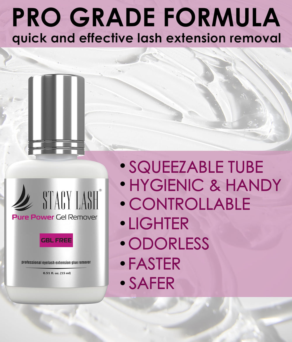 STACY LASH 60-second dissolution feature for quick lash glue breakdown