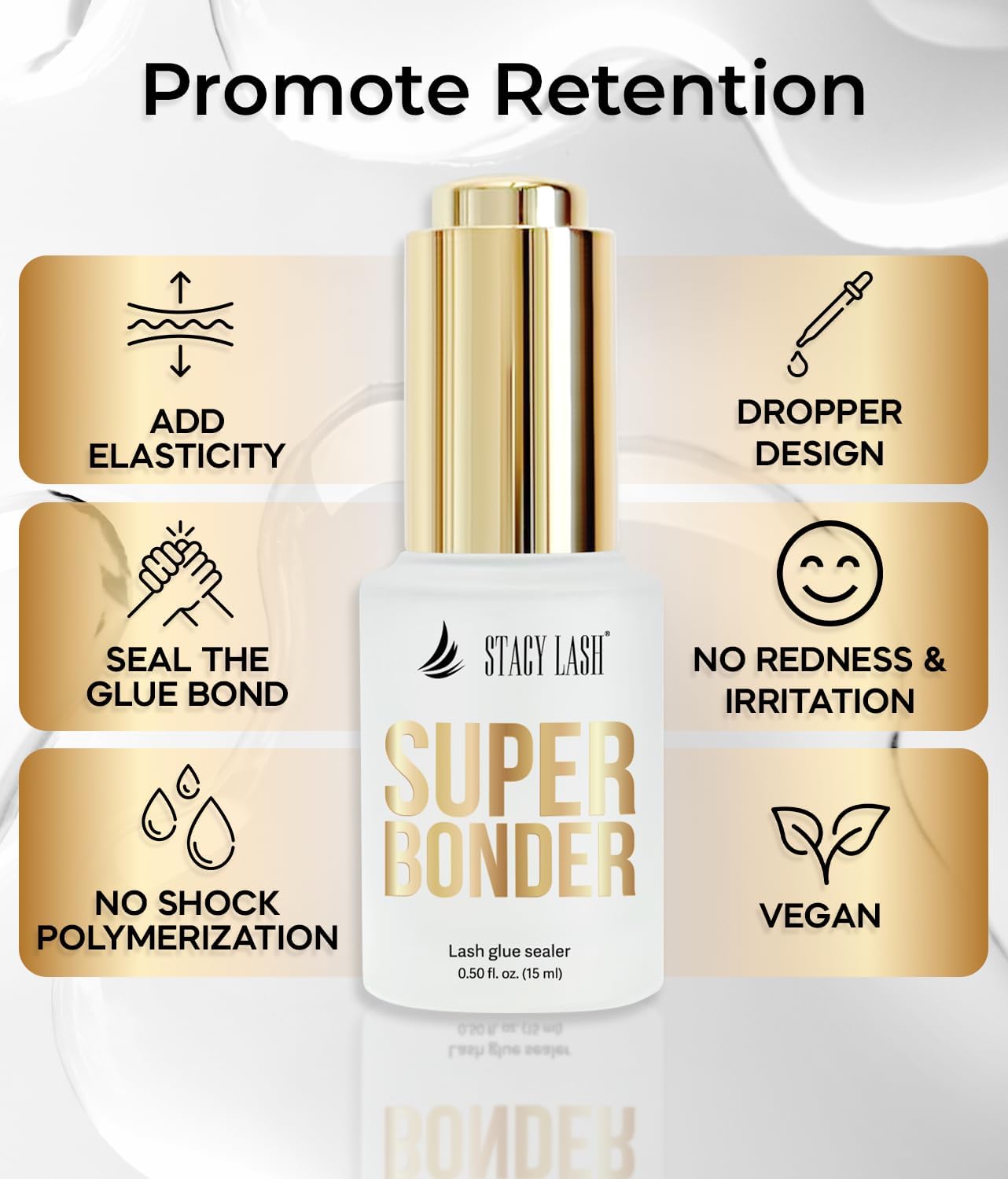 STACY LASH Super Bonder, control de vapores, reduce posibles irritaciones.