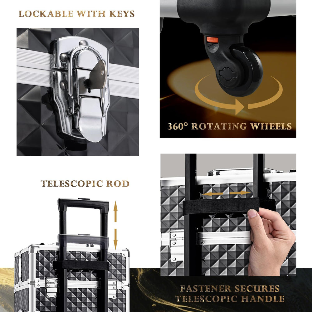Professional style travel case suitable for salons, weddings, and events.