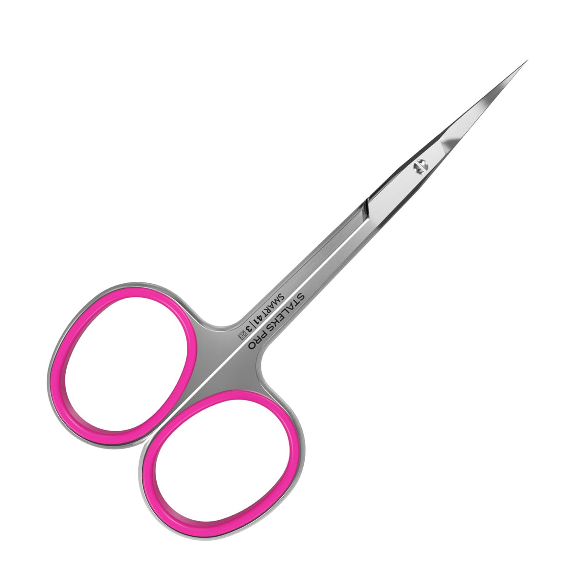 Staleks Pro cuticle scissors close-up showing ultra-precise curved blades for clean trimming