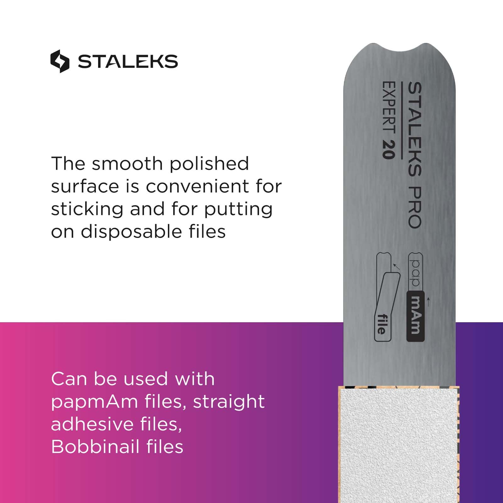Staleks Pro metal base is corrosion-resistant stainless steel for long-lasting use.